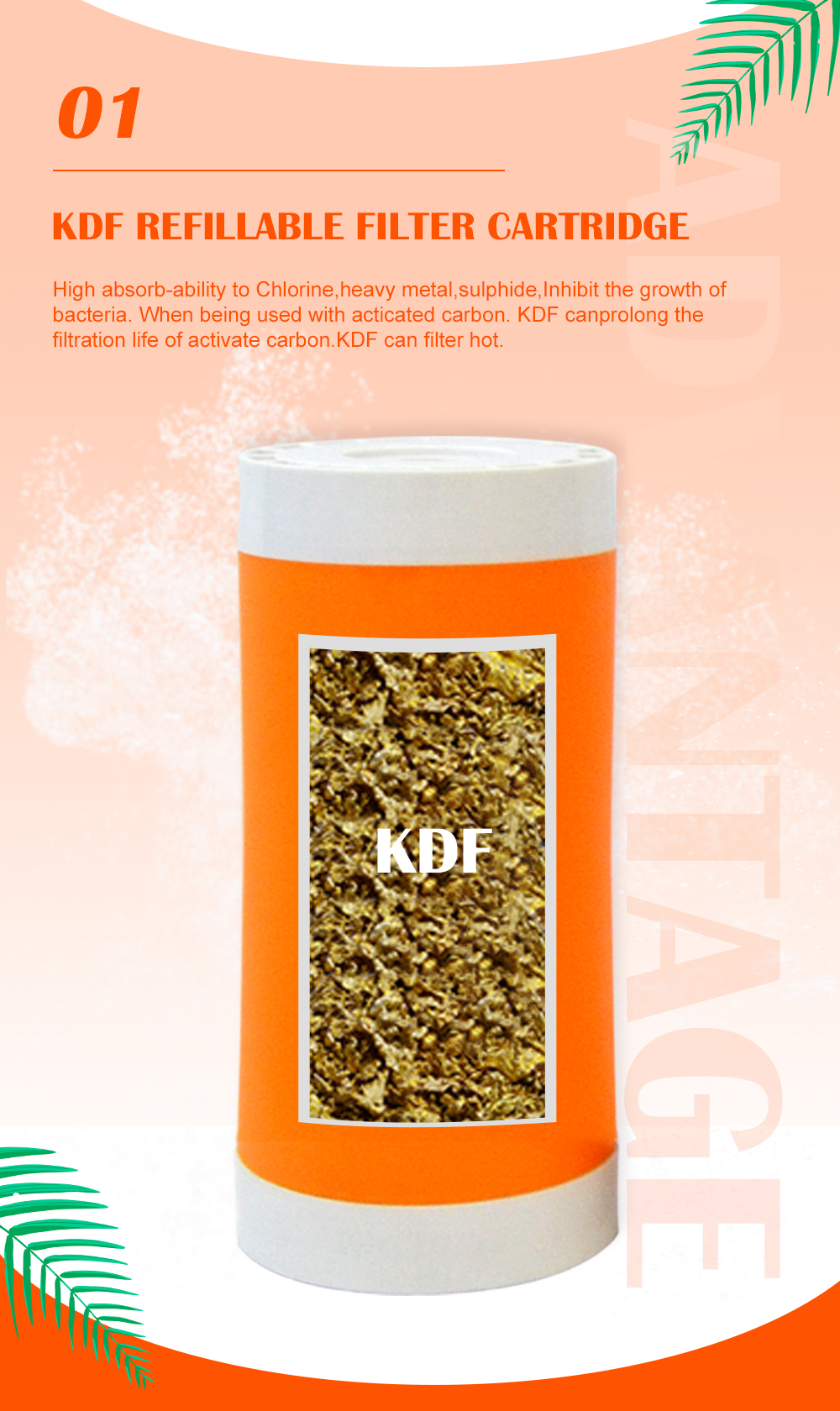 BB 10" KDF Refillable Filter Cartridge Buy big blue refillable