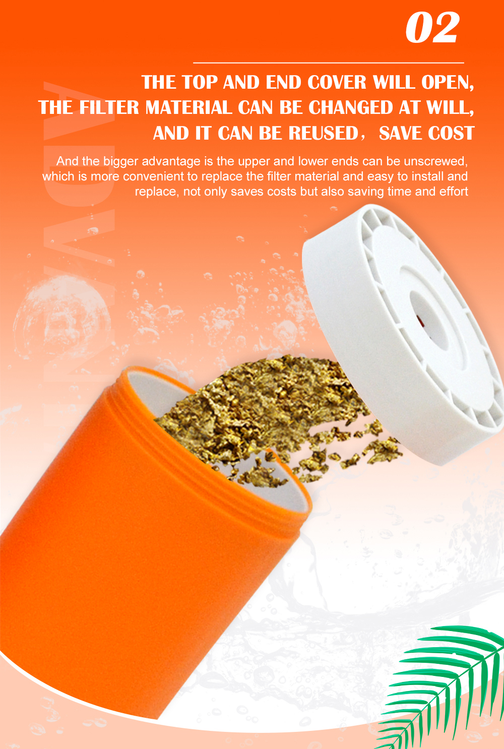 KDF refillable filter cartridge